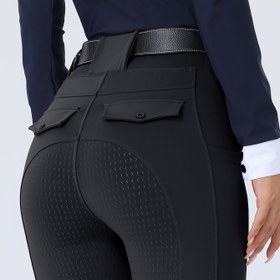 Resim Kadın Tam Silikon Binici Pantolonu - Kaymaz Hızlı Kuruyan Yüksek Esneklikli Tam ve Tam Tasarımlı Binicilik Pantolonu, At Binimi için Tam Silikon Pantolon 