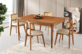 Resim Elegant Zion Ağaç Açılır Yemek Masa Sandalye Takımı 