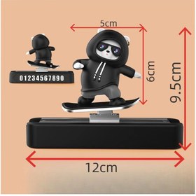 Resim SNSTİCARET Hareketli Kayan Panda Kaykay Numaratör Oto Araç Kaykay Numaratör Torpido Üstü Siyah 