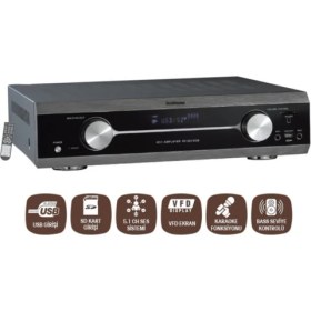 Resim Goldmaster Av-304 USB 6 Kanal Ev Anfisi VFD Ekranlı Karaoke Fonksiyonu ile 