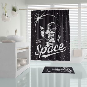 Resim Zethome Tropik Space Banyo Duş Perdesi Tek Kanat 1x180x200 