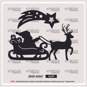 Resim EYBA STİCKER noel baba geyikler yılbaşı sticker süs cam yapıştırma 