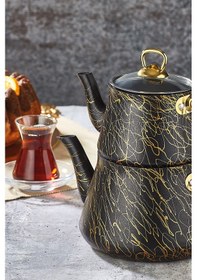 Resim Polochef Elegance Granit Lüks Çaydanlık Orta Boy Siyah 