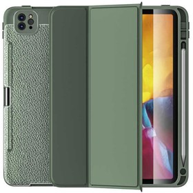 Resim Ipad Pro 12.9 2021 (5.nesil) Uyumlu Deri Görünümlü Smart Cover Standlı Kılıf Tablet Kılıf 