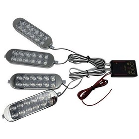 Resim Space Çakar Lamba 4lü Set Kumandalı Kırmızı-mavi 12-50v / Lapa213 O A345192024 