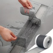 Resim 99.82cm kesilebilir duş gideri tıpası koruyucu, kendinden yapışkanlı zemin süzgeç etiketi, ağ lavabo filtresi, kolay temizlenebilir, banyo döşemeleri ve karavan tuvalet aksesuarları için uygun 