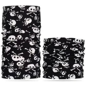 Resim Siyah Beyaz Boyunluk Baf, Bandana 25x48 Renkli 