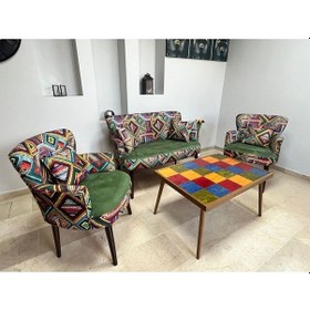 Resim Azra Mobilya Çay Seti Oturma Grubu Oturma Takımı Koltuk Takımı Ahşap Mobilya Takımı Balkon Bahçe Mobilyası Karışık Renk 