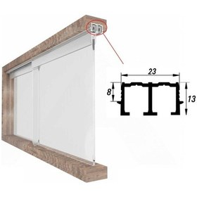 Resim Albatur 7600 Alüminyum Çiftli Üst Ray Profil 2 Mt Gri 