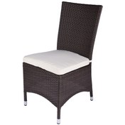 Resim Haba Haba Bahçe Gredi Kolsuz Sentetik Rattan Koltuk 65*59*92.5 Cm Kahverengi 