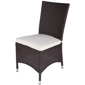 Resim Haba Haba Bahçe Gredi Kolsuz Sentetik Rattan Koltuk 65*59*92.5 Cm Kahverengi 