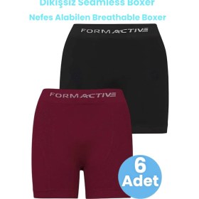 Resim Tezzgelsin Erkek Dikişsiz/seamless Nefes Alabilen Boxer 6 Adet Siyah - Bordo 