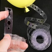 Resim 2 adet Balon Zinciri, 196.85 inç balon dekoratif şerit bant rulosu, çift delikli balon kemer çelenk kiti, doğum günü, düğün, parti için uygun, dayanıklı plastik balon zincir aksesuarları 