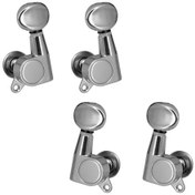 Resim Padalink Ukulele İçin Kapalı Tip 1:15 Diş Oranı Gelişmiş Akortlama Teli Düğmeleri - Gümüş Renk, 4 Adet Set Gümüş 