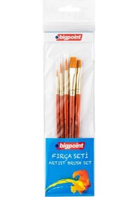 Resim Bigpoint 985 Serisi Sentetik Kıl Yuvarlak Ve Kesik Uçlu Fırça Seti 5'li Blister X 6 Blister 