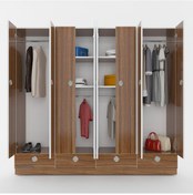 Resim Kenzlife gardırop 8 kapılı 4 çekmeceli zambak 182*200*42 cvz kapa 