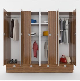 Resim Kenzlife gardırop 8 kapılı 4 çekmeceli zambak 182*200*42 cvz kapa 