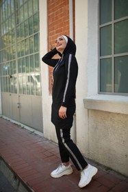 Resim CNG MODA Kolu Şeritli Tesettür Eşofman Takımı 