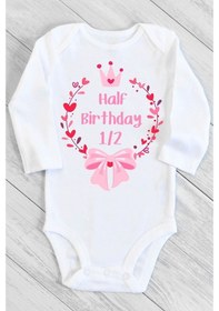 Resim Tuğbababy Baby Half Kurdeleli Uzun Kol Çıtçıtlı Bebek Body Kız Erkek Beyaz 