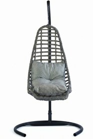 Resim KalyonHome Relax Rattan Tek Kişilik Ayak Uzatmalı Balkon Bahçe Salıncağı 