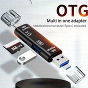 Resim USB 3.0, Tip-C ve OTG Desteği ile 5'i 1 Arada Yüksek Hızlı SD/Hafıza Kartı Okuyucu - Akıllı Telefonlar, Tabletler, Laptoplar ve Kameralar için Tak & Çalıştır Adaptörü, Cihaz Bağlantısı | Taşınabilir Veri Aksesuarı | Güvenilir Bağlantı, Telefon İçin Sd Kart Okuyucu 