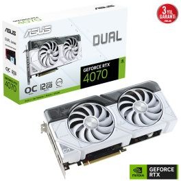 Resim Asus DUAL GeForce RTX 4070 White OC Edition 12GB GDDR6X 192 Bit DLSS 3 Ekran Kartı 