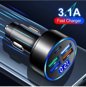 Resim Guseyee3.1a Usb Araç Şarj Cihazı İphone Uyumlu 13 Pro Xiaomi Huawei Samsung Uyumlu İçin Hızlı Şarj Adaptörü Evrenseldistribütör Garantili 