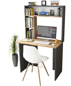 Resim Robin Home Cornelia No 2 Çalışma Masası Kitaplık Çam Gri 