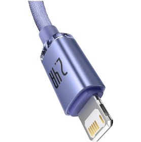 Resim Baseus Crystal USB to Lightning Hızlı Şarj Kablosu 1.2m mor 