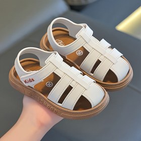 Resim Gençlerin Bahar/Yaz Rahat Sandaletleri - Yumuşak Tabanlı Rahat PVC Ayakkabılar, Ayarlanabilir saç tokası ve Döngü Kayışları, Yuvarlak Burun Düşük Üst Tasarım, Kapalı/Açık Alan Oyunları, Seyahat ve Tatil Hediyesi İçin (Kahverengi/Beyaz), Genç Sandaletleri, Kapalı Alan Giyim, Oyuncak Genç Ayakkabıları, Dayanıklı Genç Ayakkabıları 