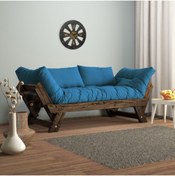 Resim Woodesk Adalar Masif Ceviz-mavi Renk 2li Kanepe Cpt8115-210 