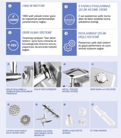 Resim Fakir Steel Proof 1800 Kıyma Makinesi 