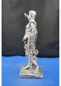 Resim Sezar Augustus Roma İmparatoru Heykeli - 33 Cm Dekoratif Biblo, Ev & Ofis Hediyelik Aksesuar Gümüş 
