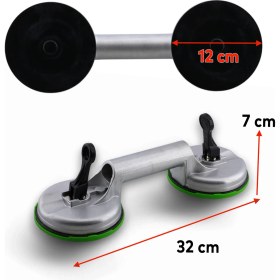 Resim Alüminyum Çiftli Vantuz Cam Vakumlu Fayans Ahşap Tutucu Taşıma Araba Kaporta Göcük 2'li Çektirme 