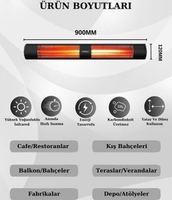 Resim Hottable Classic 4000 Su Geçirmez Infrared Dış Mekan Isıtıcı Siyah 