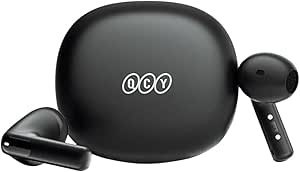 Resim QCY AilyBuds E10 Bluetooth Kulaklık - HiRes - LDAC - Çift Cihaz - Oyun Modu 4 Mics ENC Kulakiçi Kulaklık Siyah 