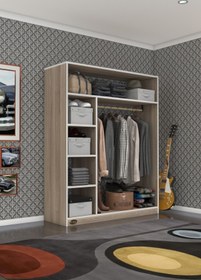 Resim Kenzlife Giysi Dolabı Necmettin 150*120*40 Crd Gardırop 