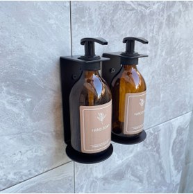 Resim Artemedo Duvara Monte Ikili Siyah Sıvı Sabunluk, Amber Cam Sıvı Sabunluk, Mutfak Ve Banyo Sıvı Sabunluk 