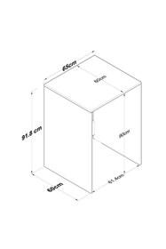 Resim Rani Mobilya Rani Kd103 Çamaşır - Kurutma Makinesi Dolabı Kapaksız Beyaz - Sepet Ceviz 