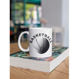 Resim Kio Tasarım Kio Tasarım Basketball Yazılı Basketbol Topu Baskılı Kahve Çay Kupası Kupa Beyaz Porselen Mug Sevgililer-İş Arkadaşı-Doğum-Günü Hediyesi Hediye 