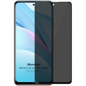 Resim Xiaomi Redmi Note 9 Pro 5G Privacy 5D Gizlilik Filtreli Cam Ekran Koruyucu Siyah Microsonic