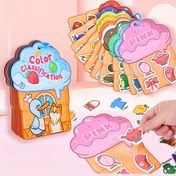 Resim Çocuklar için Yeniden Kullanılabilir Sticker'larla Etkileşimli Aktivite Kitabı - Renk, Şekil ve Kelime Eşleştirme Oyunu, Seyahat Dostu, 3+ Yaş, Renkli ve Eğlenceli Hediye, Seyahat Aktivite Kitabı | Canlı Tasarım | Dayanıklı Kağıt. Flashcards 