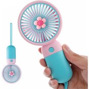 Resim Çocuklar İçin Küçük Şarj Edilebilir Elektrikli Vantilatör Kiraz Pembesi, 