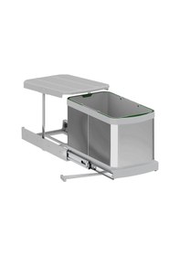 Resim Starax Teleskopik Raylı Paslanmaz Çöp Kovası 16 Lt.gri Çok Renkli 