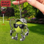 Resim 2D Flat, 1 adet/5 adet 2D Flat Kristal Anahtarlık - Moda Gözlüklü ve Tenis Raketli Moda Tenis Topu Karakteri, Dayanıklı Çinko Alaşımlı Zincir, Cep Telefonları, Arabalar, Sırt Çantaları, Cüzdanlar için Mükemmel - Tenis Tutkunları ve Arkadaşlar için İdeal Hediye, Tenis Aksesuarları, Cep Telefonu Aksesuarları, Eğlenceli Tasarım, 2D Flat 
