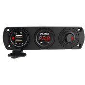 Resim 3 Lü Marin Usb Şarj Söketi Voltmetre Ve 12V Anahtar Panel Diğer