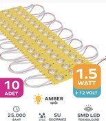Resim Point 3 Ledli Parmak Led Modül 1.5w 2835 Smd Mercekli 12v-10 Adet Sarı 