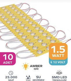 Resim Point 3 Ledli Parmak Led Modül 1.5w 2835 Smd Mercekli 12v-10 Adet Sarı 
