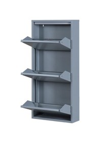 Resim Kaser Metal 3'lü Gri Ayakkabılık 