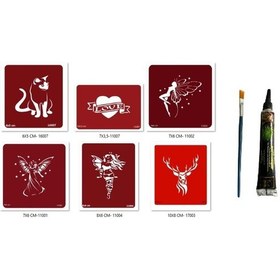 Resim Airbrush Tattoo Melek Modelleri Hint Kınasıyla Geçici Dövme Seti 